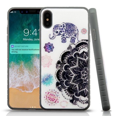 MYBAT For Apple iPhone XS Max Multi-Color Lucky Elephant Fusion Hard Hybrid Case Cover