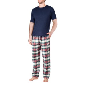SLEEPHERO Men’s Pajama Set 2 Piece PJ with Crew Neck Short Sleeve Tee and Pants - 1 of 4