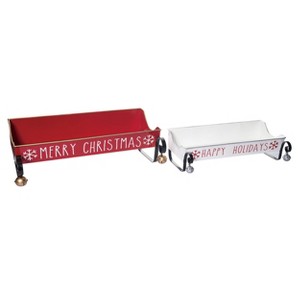 Transpac Metal 20 in. Multicolor Christmas Containers Set of 2 - 1 of 4