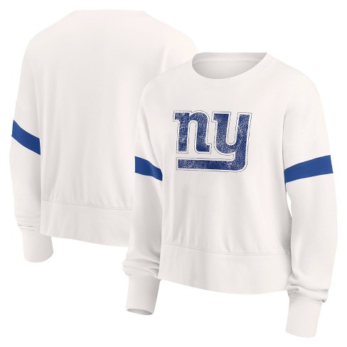 NFL New York Giants Women's Primary Antique Long Sleeve Crew Fleece  Sweartshirt - S