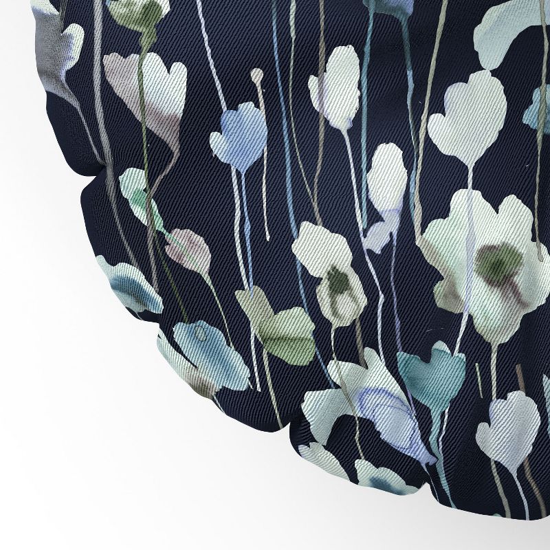 Ninola Design Watery Abstract Flowers Navy Floor Pillow - Deny Desings, 3 of 5
