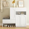 TIRAMISUBEST 2-in-1 Shoe Cabinets with Soft Cushion, Modern Storage Bench with Arched Doors, Versatile Shoe Rack Organizer with Adjustable Shelves - 2 of 4