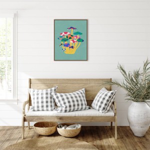 Amanti Art Rainbow Mushrooms by Sarah Leonard Framed Wall Art Print - 1 of 4