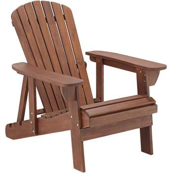 Teal Island Designs Fletcher Dark Wood Outdoor Reclining Adirondack Chair