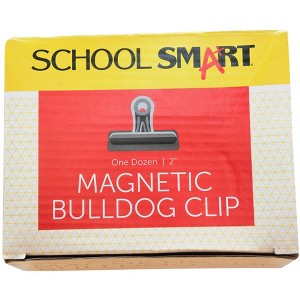 School Smart Magnetic Clips, 2 Inches, Nickel Plated, Pack of 12 - 1 of 4
