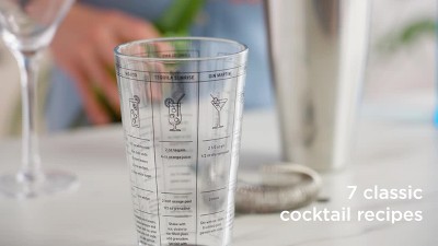 True 3-Piece Barware Set with 7 Cocktail Recipes and Measurements