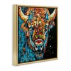 Stupell Industries Modern Bison with Paint Splatter Floating Frame Canvas Art, Gold, 25" x 25" - 2 of 4