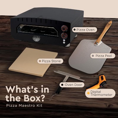 Aspect Living Slice Box Black Electric Outdoor Pizza Oven with Accessories