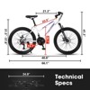 NAYSAYE Bicycle 26 Inch Mountain Bike 21 Speed with Dual Disc Brakes and Front Suspension for Teenagers and Women, White, 65"*24.8"*37.4" - 4 of 4