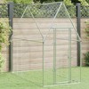 vidaXL Chicken Cage - Walk-in Hen Coop/Poultry Enclosure - Silver Galvanized Steel Structure - 2 of 4