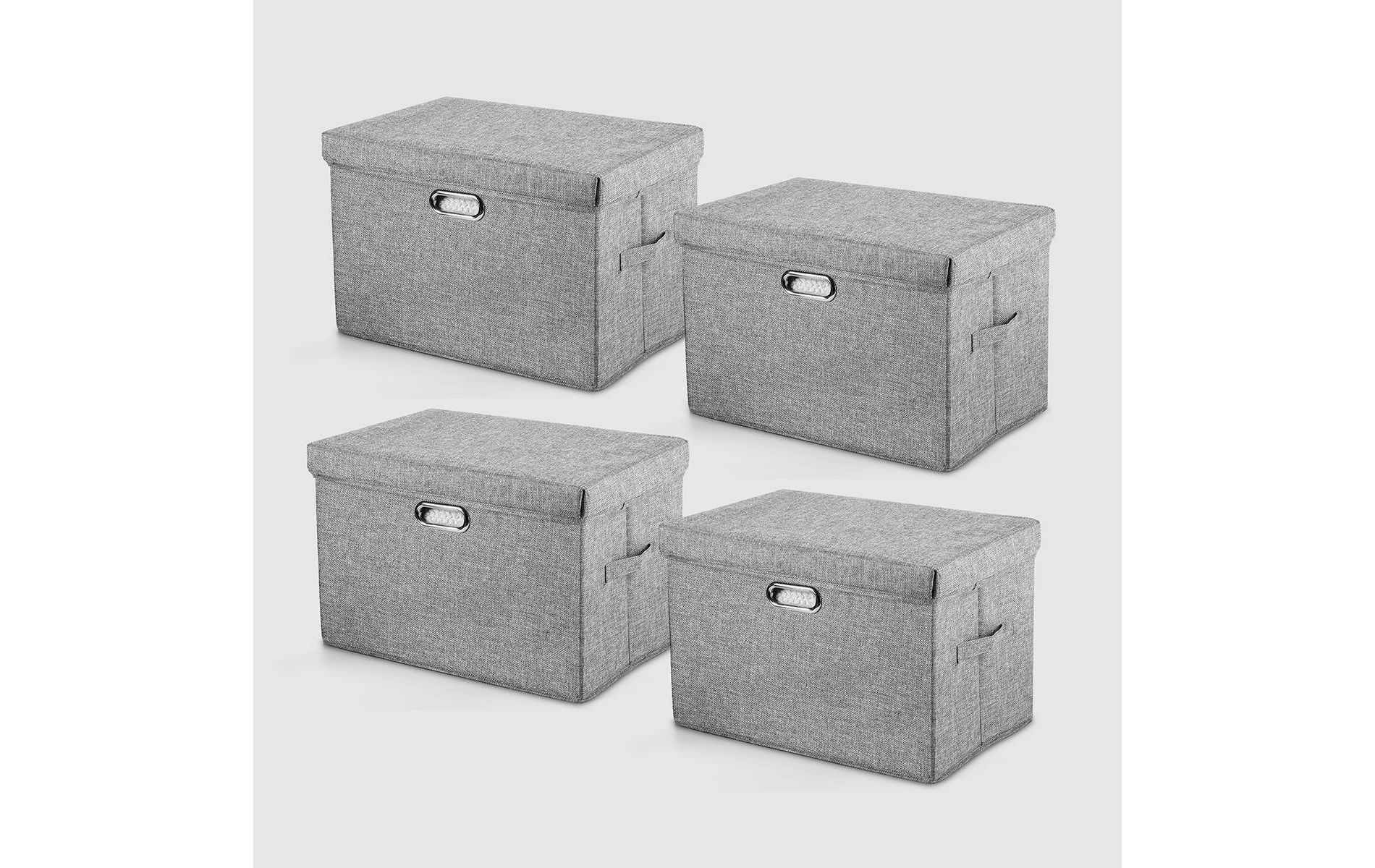 VUSIGN 7.2''X9.6'' Wardrobe Flip-Top Storage Box Small Dark Gray