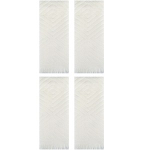 REGALWOVEN 4 Pcs Bathroom Cotton Soft and Absorbent Geometric Decorative Hand Towel 13" x 29" - 1 of 4
