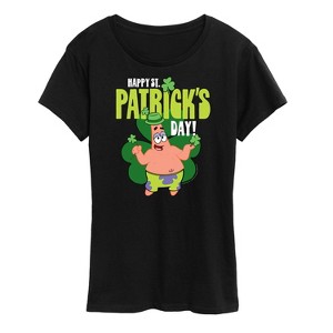 Women's - SpongeBob Squarepants - Happy St Patricks Day Short Sleeve Graphic T-Shirt - 1 of 4