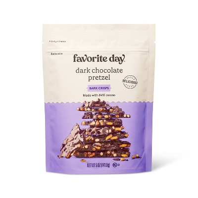 Dark Chocolate Pretzel Bark Crisps - 5oz - Favorite Day™