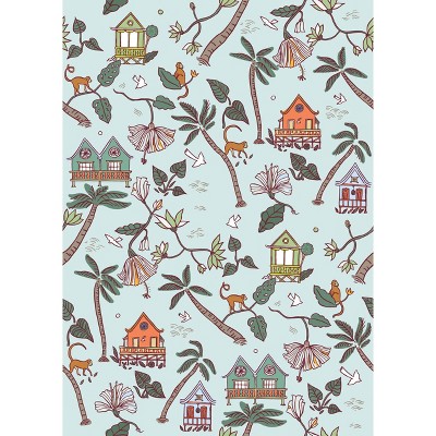 RoomMates Calypso Jungle Blue Peel and Stick 1pc Wallpaper
