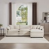 3-Seater Corduroy Sofa with Matching Ottoman, L-Shaped Sectional for Apartments & Small Rooms - 3 of 4