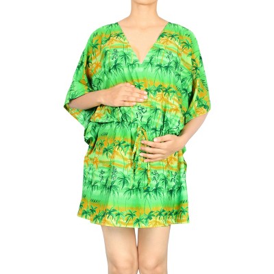 LA LEELA Women's Beachwear Swimsuit Coverups for Women Summer Swim Beach Dress Cover Ups for Swimwear Women Bathing Suit Cover-up 3X-4X Green,Tree