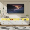 Buenhomino High Gloss TV Stand for TV up to 100" LED Television Entertainment Center Modern TV Cabinet with Storage Drawers - 2 of 4