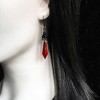 Punk Crystal Bat Earrings for Women - Red and Black Gem Dangle Earrings, Gothic Halloween Jewelry - 2 of 4