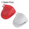 Unique Bargains Heat Resistant Kitchen Utensil Sets Silicone Oven Mitts 4 Pcs - 3 of 4