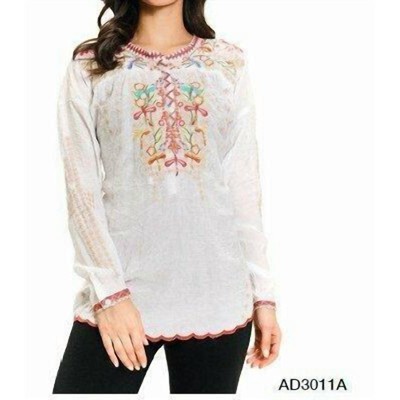 Women's Multi Colored Dragonfly Embroidery Tunic - Adore