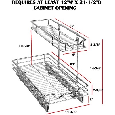 HOLDN' STORAGE 2 Tier Under Sink Organizer Pull Out Cabinet Storage Rack for Kitchen and Bathroom, 11" W x 21" D — фото 6