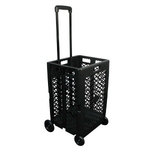 Olympia Tools 85-404 Pack n Roll Portable Utility Rolling Cart with Telescoping Handle for Easy Transportation, Weight Capacity up to 55 Pounds, Black - 1 of 4