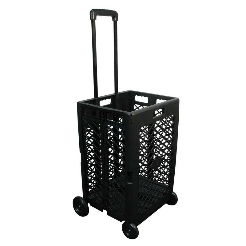 Olympia Tools 85-404 Pack n Roll Portable Utility Rolling Cart with Telescoping Handle for Easy Transportation, Weight Capacity up to 55 Pounds, Black, 1 of 7