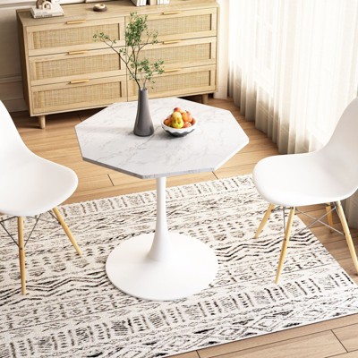 Haven Small Round Dining Table,31.5'' With Metal Pedestal Dining Table Base-Maison Boucle