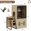 Hidden Litter Box Furniture, 2 Tier Enclosed Litter Box Furniture with Doors, Hidden Storage and Ladder - 2 of 4