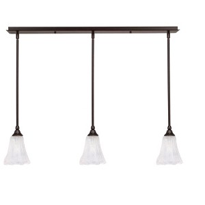 Toltec Lighting Any 3 - Light Chandelier in  Dark Granite with 5.5" Fluted Italian Ice Shade - 1 of 1