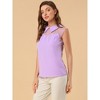 Allegra K Women's Mesh Semi Sheer Work Office Peter Pan Collar Shirt - 4 of 4