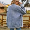 Womens Oversized Drop Shoulder Denim Jacket Casual Loose Fit Jean Coat - 2 of 4