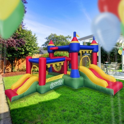 Cloud 9 Inflatable Castle Bounce House with Dual Slides