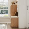 HDZNVF Multi Functional Shoe Storage Cabinet With Bench & 7+3 Storage Compartment, Adjustable Layer Board, Oak - 4 of 4