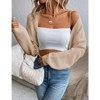 Coolmee Women's Cropped Cardigan Sweaters Long Sleeve Bolero Shrug Open Front Cardigans Snow Grey M - 3 of 4