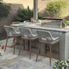 PURPLE LEAF Outdoor Counter Stools and Chairs (Set of 4) Rattan Barstools with Backrest and Footrest for Garden Pool, Includes Cushions - 3 of 4