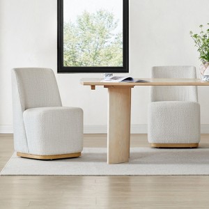 Spruce&Spring Modern Dining Chairs with Casters&Wood Base - 1 of 4