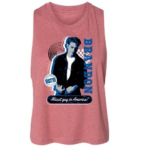 Women's Beverly Hills 90210 Brandon Nicest Guy In America Graphic Racerback Tank - Heather Mauve - Small - 1 of 2