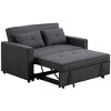 TiramisuBest 45" Dark Gray Loveseat with Solid Wood Frame, Espresso Arms, Full Foam Cushion for Living Room and Bedroom - 3 of 4
