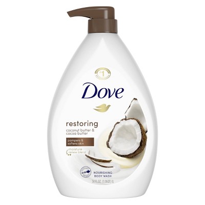 Dove Restoring Coconut Butter & Cocoa Butter Nourishing Body Wash with Pump - 34 fl oz