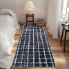 Acekool Geometric Checkered Area Rug, Washable Non-Slip Low Pile Entryway Carpet, Ultra Thin Lightweight Modern Throw Mat for Bedroom Living Room - 2 of 4