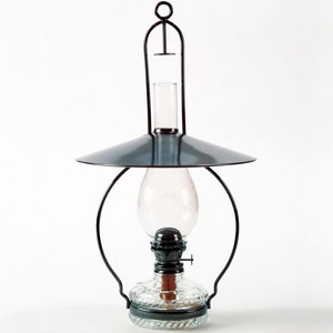 Lehman's Hanging Clear Oil Lamp with Top Reflector Steel Metallic Gray 3/4" Wick - 1 of 3