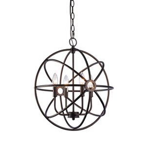 Chloe Lighting Osbert Industrial-Style 4 Light Rubbed Bronze Ceiling Pendant 16" Wide - 1 of 1