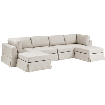 TiramisuBest 85.5" Sleeper Sofa Bed with Storage Chaise, Reversible L-Shaped Couch, Blue Upholstered Sectional for Living Room & Small Space