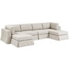 TiramisuBest 6-Piece Reversible Modular Sectional Sofa, Oversized Slipcovered Couch with Removable Cushions, French Country Style, Gray Beige - 3 of 4