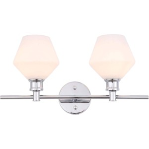 Elegant Lighting Gene 2 light Chrome and Frosted white glass Wall sconce - 1 of 4