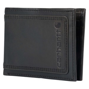 Carhartt Men's Rugged Leather Triple Stitch Wallets, Available in Multiple Styles, Black (Bifold) - 1 of 4