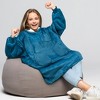 PAVILIA Wearable Blanket Sweatshirt for Kids Boy Girl, Warm Cozy Oversized Giant Hoodie, Fleece Faux Shearling Two Pocket - 2 of 4