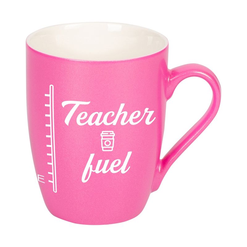 Elanze Designs Teacher Fuel Princess Pink 10 ounce New Bone China Coffee Cup Mug, 1 of 2